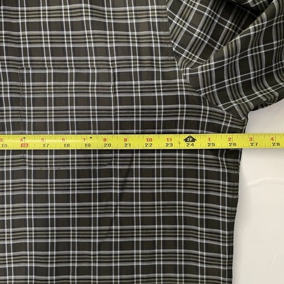 Nordstrom Men’s XL Short Sleeve Plaid Shirt Wrinkle-Resistant Green - Picture 6 of 7